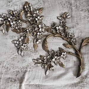 Vintage 1966 MCM Floral  Blossom Spray Wall Decor